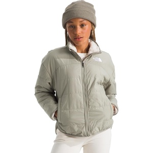 THE NORTH FACE Girls Reversible Shasta Full Zip Jacket | Puffer Coat With Synthetic Insulation, Fleece Lined, Water Repellent(Clay Grey)