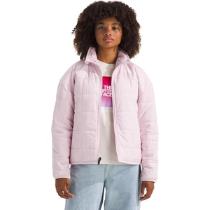 THE NORTH FACE Girls Reversible Shasta Full Zip Jacket | Puffer Coat With Synthetic Insulation, Fleece Lined, Water Repellent(Pale Blossom)