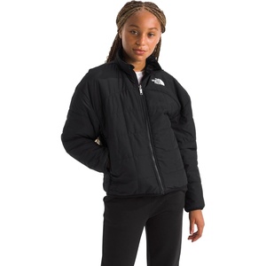 THE NORTH FACE Girls Reversible Shasta Full Zip Jacket | Puffer Coat With Synthetic Insulation, Fleece Lined, Water Repellent(Tnf Black)