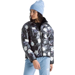 THE NORTH FACE Girls Reversible Shasta Full Zip Jacket | Puffer Coat With Synthetic Insulation, Fleece Lined, Water Repellent(Tnf Black Winter Flowers Print/Foil)