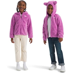 THE NORTH FACE Kids’ Campshire Full Zip Hoodie | Cozy Fleece Winter Jacket, Open Hand Pockets & Attached Hood With Bear Ears(Dragonfruit)