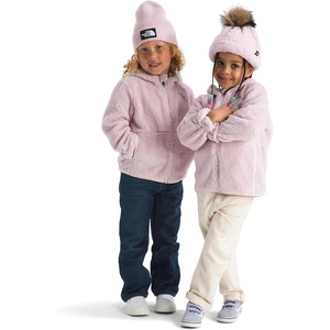 THE NORTH FACE Kids’ Campshire Full Zip Hoodie | Cozy Fleece Winter Jacket, Open Hand Pockets & Attached Hood With Bear Ears(Pale Blossom)