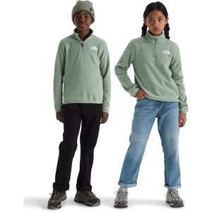 THE NORTH FACE Kids’ Glacier 1/4 Zip Pullover | Recycled Fleece Jacket for Boys & Girls, Stylish Stand Collar(Slate Moss)
