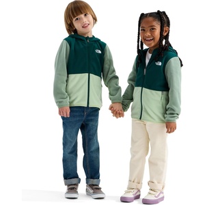 THE NORTH FACE Kids’ Glacier Lightweight Full Zip Hooded Jacket | Fleece Top With 3 Piece Hood, Secure-zip Hand Pockets(Pacific Teal/Calcified Lime/Slate Moss)