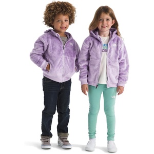 THE NORTH FACE Kids’ Osito Full Zip Fleece Hoodie | Recycled Polyester Fleece Jacket With Ribbed Cuffs & Hem(Lite Lilac)