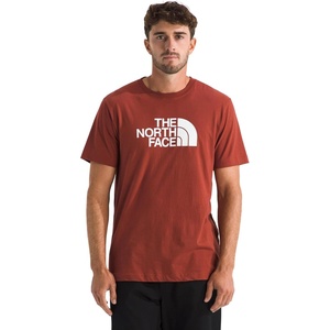 THE NORTH FACE Men’s Core Half Dome Short-sleeve Tee | Regular Fit Cotton Shirt With Graphic Design & Ribbed Collar(Iron Clay)