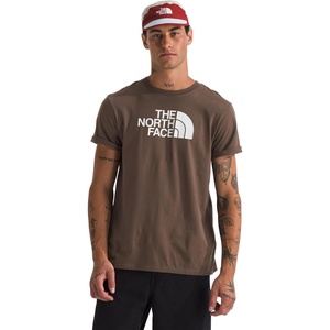 THE NORTH FACE Men’s Core Half Dome Short-sleeve Tee | Regular Fit Cotton Shirt With Graphic Design & Ribbed Collar(Smokey Brown/Tnf White)
