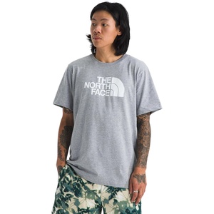 THE NORTH FACE Men’s Core Half Dome Short-sleeve Tee | Regular Fit Cotton Shirt With Graphic Design & Ribbed Collar(Tnf Pale Grey Heather/Tnf White)