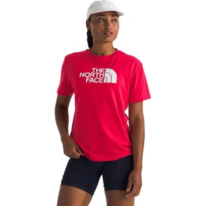 THE NORTH FACE Women’s Evolution Short Sleeve Half Dome Tee | Everyday Cotton Shirt With a Logo Graphic(Hibiscus/Tnf White)