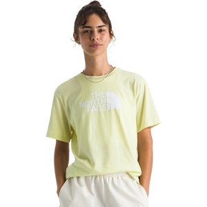 THE NORTH FACE Women’s Evolution Short Sleeve Half Dome Tee | Everyday Cotton Shirt With a Logo Graphic(Lemon Mist)