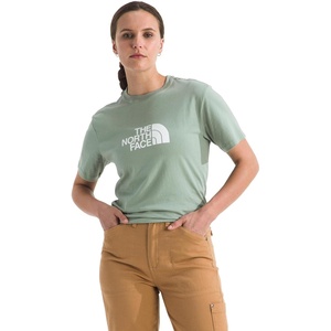 THE NORTH FACE Women’s Evolution Short Sleeve Half Dome Tee | Everyday Cotton Shirt With a Logo Graphic(Slate Moss/Tnf White)