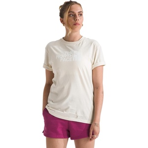 THE NORTH FACE Women’s Evolution Short Sleeve Half Dome Tee | Everyday Cotton Shirt With a Logo Graphic(White Dune/Tnf White)