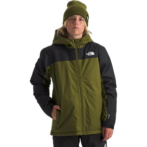 The North Face Boys Freedom Insulated Jacket | Winter Coat, Water Repellent, Helmet Compatible Hood & Hand Pockets(Forest Olive/Tnf Black)