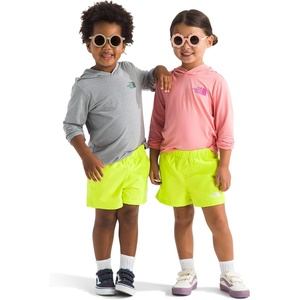 The North Face Kids’ Class V Short – Moisture Wicking, Color-Changing Design, Elastic Waistband, Mesh-Lined Pockets(Fizz Lime Logo Weather Topo Phantom Print)