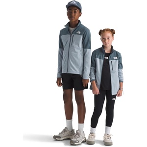 The North Face Kids’ Hike Midlayer Full Zip Jacket | Lightweight Outerwear for Boys & Girls’, Secure-zip Chest Pocket(Frost Grey/Granite Grey)