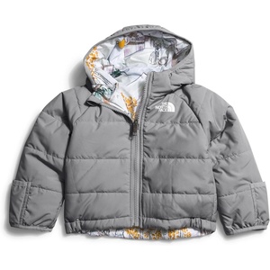 The North Face Kids Reversible Perrito Insulated Hooded Jacket | 2 in 1 Winter Coat for Boys & Girls, Water Repellent(Meld Grey)