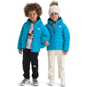 The North Face Kids Reversible Perrito Insulated Hooded Jacket | 2 in 1 Winter Coat for Boys & Girls, Water Repellent(Meridian Blue)