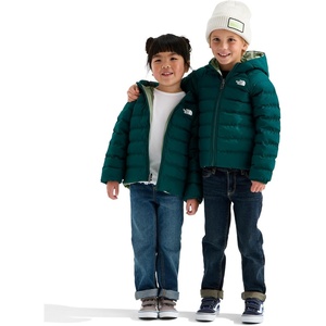 The North Face Kids Reversible Perrito Insulated Hooded Jacket | 2 in 1 Winter Coat for Boys & Girls, Water Repellent(Pacific Teal)