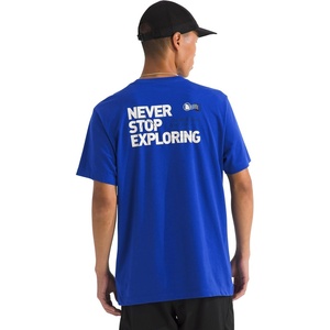 The North Face Men’s Never Stop Postcard Short-Sleeve Tee – Casual Stylish Graphic T-Shirt, Regular Fit, Soft Cotton Fabric(Tnf Blue)