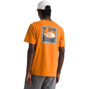The North Face Men’s Stay Exploring Short-Sleeve Tee – Casual Graphic T-Shirt, Regular Fit, Soft Cotton Fabric(Dust Orange)