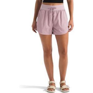 The North Face Women’s Aphrodite Arise 3″ Short (Standard & Plus Size) – Moisture Wicking, Adjustable Elastic Waistband(Metal Pink)