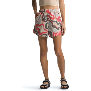 The North Face Women’s Class V Pathfinder Pull-on 3″ Short – Moisture Wicking, Elastic Waistband(Gravel Wavy Lines Print)