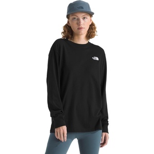 The North Face Women’s Evolution Simple Dome Long-Sleeve Tee – Classic Logo Graphic Tee, Soft Cotton Fabric(Tnf Black)