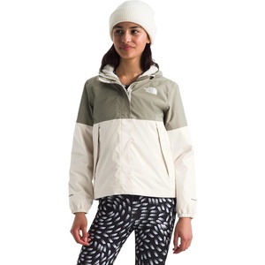 The North Face girls Warm Antora Waterproof Rain Jacket(White Dune/Clay Grey)