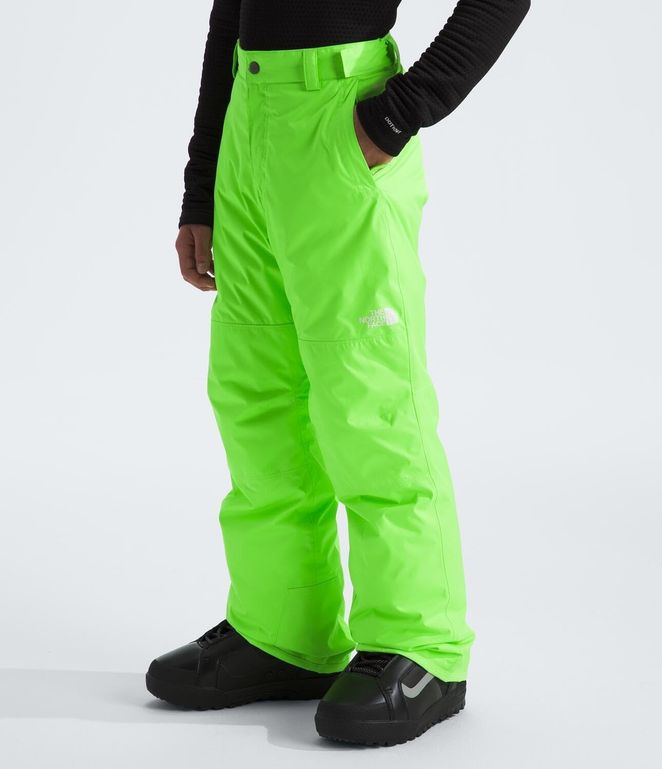 image:imageTHE NORTH FACE Boys Freedom Insulated Pant Waterproof for Ski amp Snowboard Gaiters Adjustable Waist Zip PocketsSafety Green