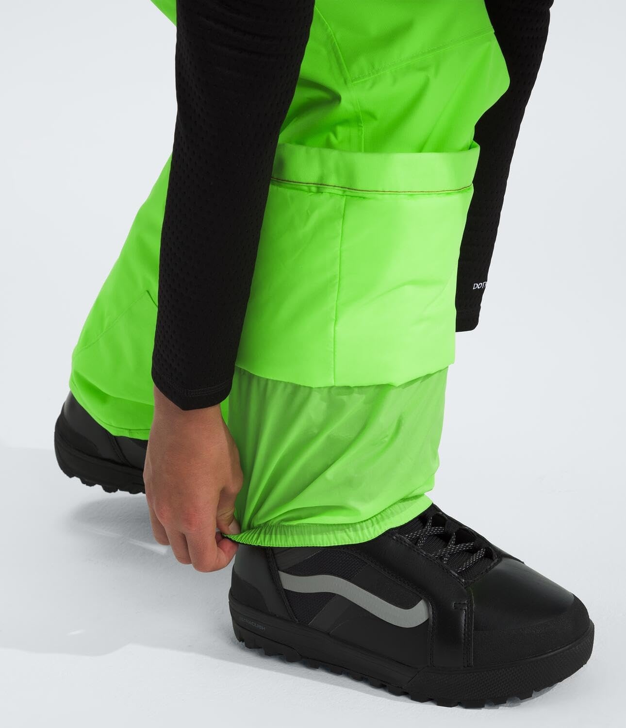 image:imageTHE NORTH FACE Boys Freedom Insulated Pant Waterproof for Ski amp Snowboard Gaiters Adjustable Waist Zip PocketsSafety Green