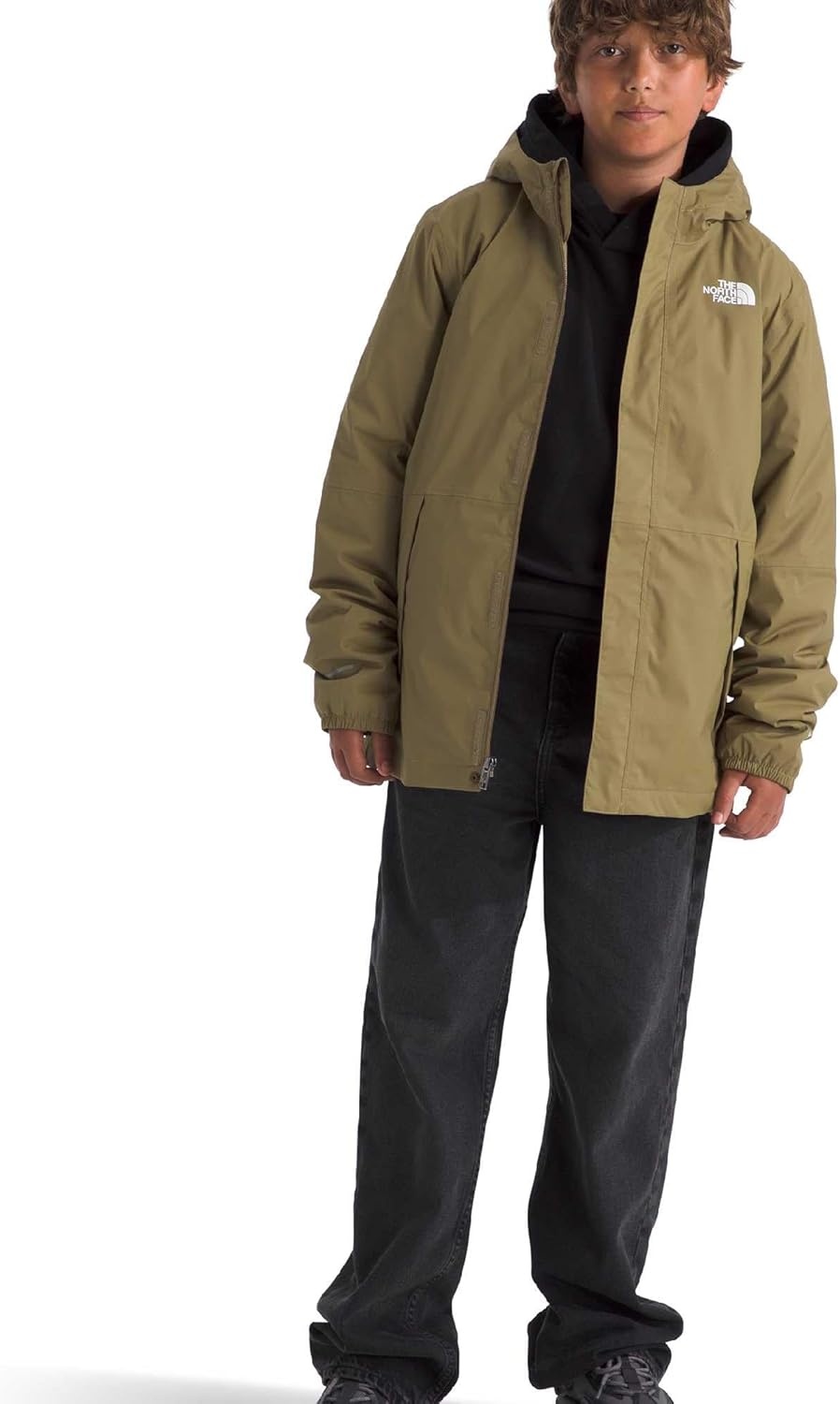 image:imageTHE NORTH FACE Boys Warm Antora Rain Jacket Waterproof Breathable Heatseeker Insulation 3piece Hood Zip PocketsCedar