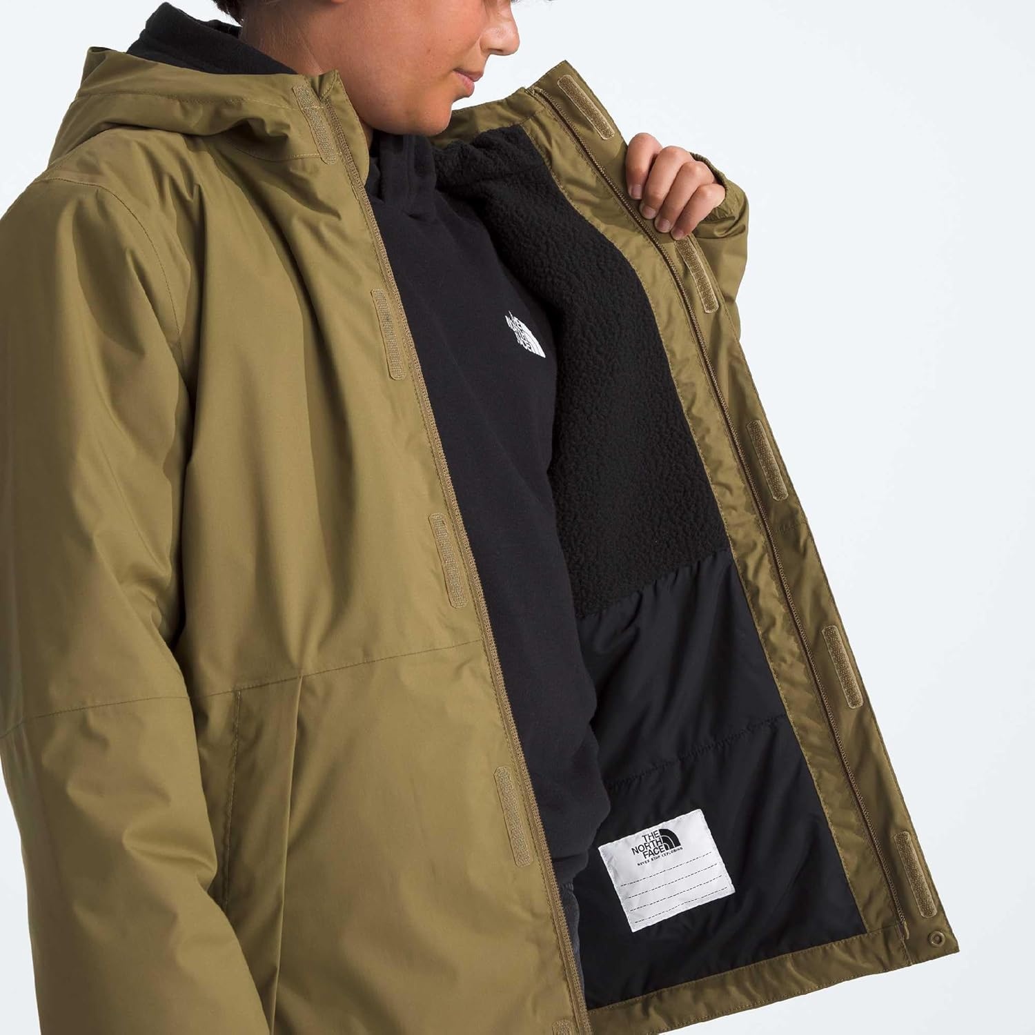 image:imageTHE NORTH FACE Boys Warm Antora Rain Jacket Waterproof Breathable Heatseeker Insulation 3piece Hood Zip PocketsCedar