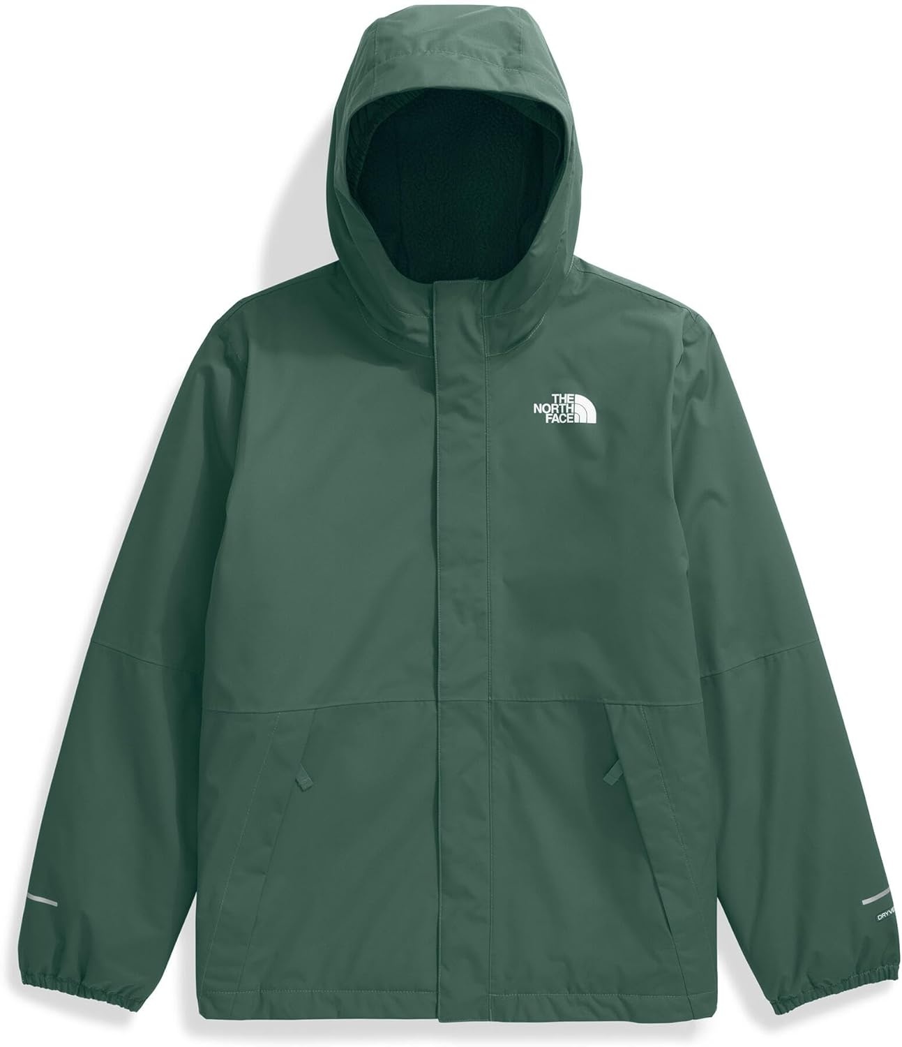 image:imageTHE NORTH FACE Boys Warm Antora Rain Jacket Waterproof Breathable Heatseeker Insulation 3piece Hood Zip PocketsDuck Green