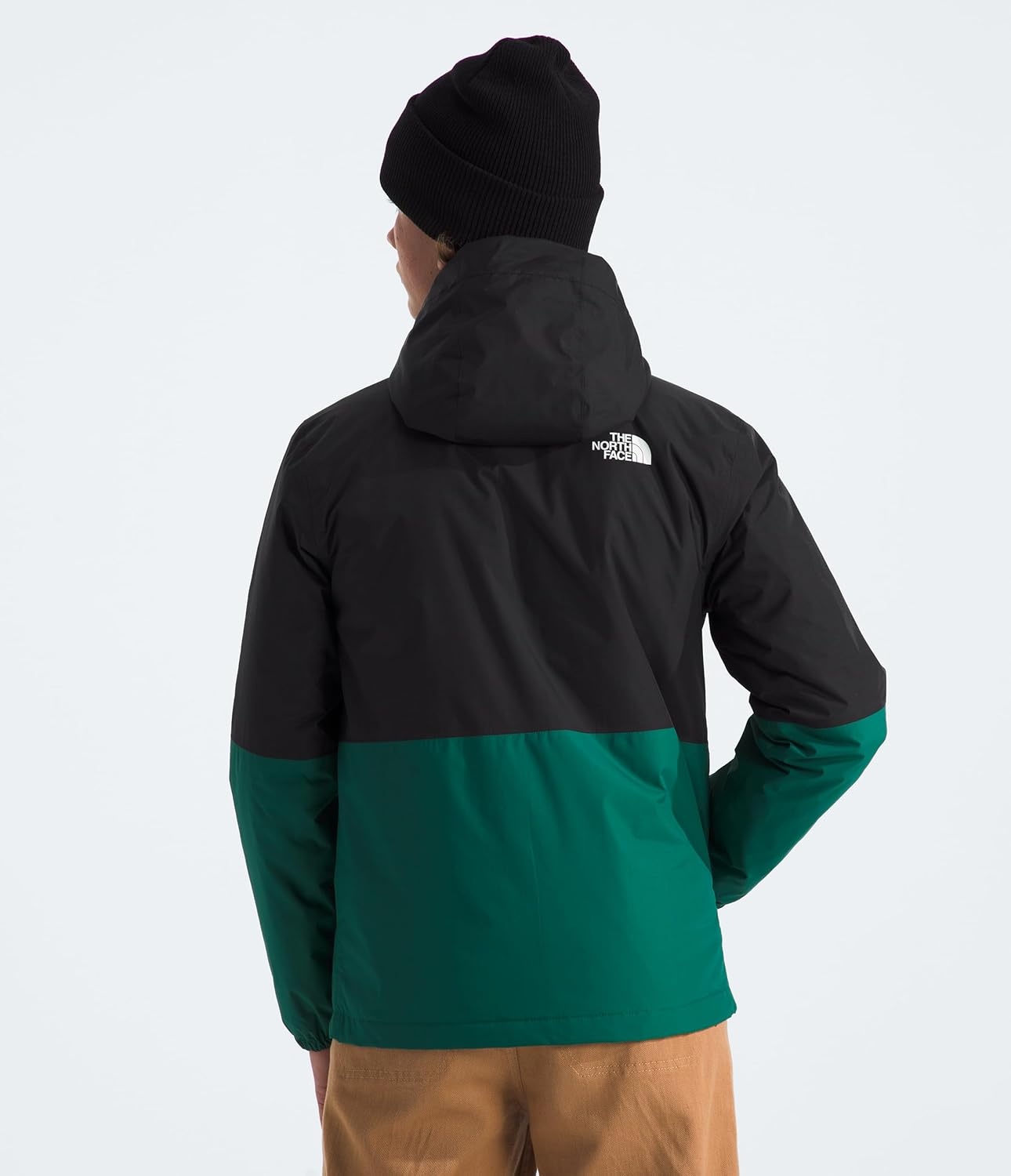 image:imageTHE NORTH FACE Boys Warm Antora Rain Jacket Waterproof Breathable Heatseeker Insulation 3piece Hood Zip PocketsEvergreen