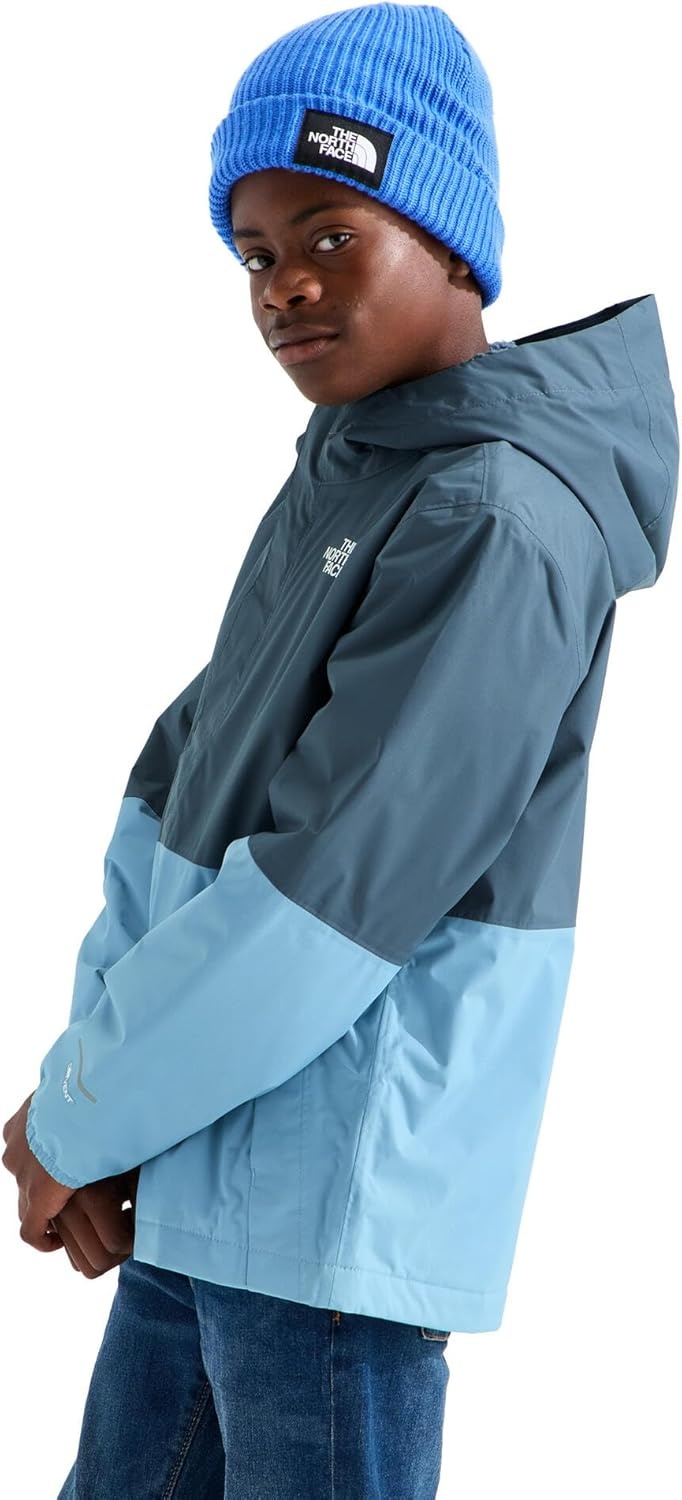 image:imageTHE NORTH FACE Boys Warm Antora Rain Jacket Waterproof Breathable Heatseeker Insulation 3piece Hood Zip PocketsGranite GreyPale Teal