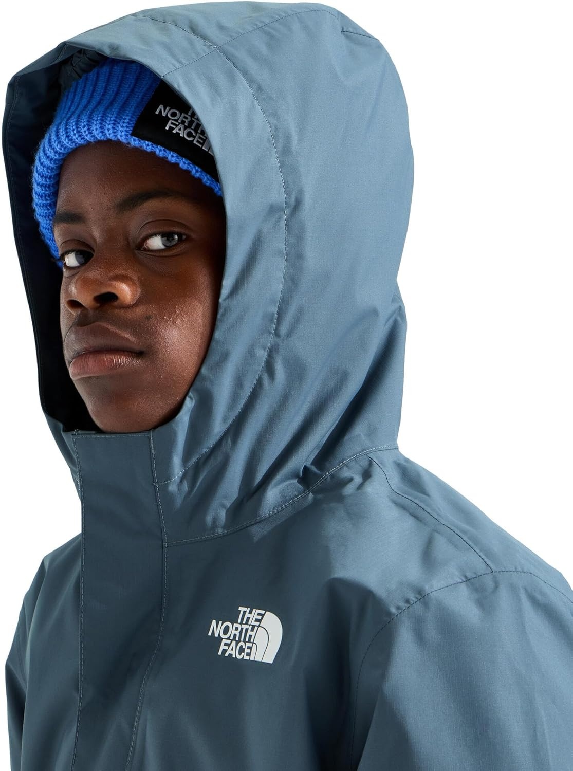 image:imageTHE NORTH FACE Boys Warm Antora Rain Jacket Waterproof Breathable Heatseeker Insulation 3piece Hood Zip PocketsGranite GreyPale Teal