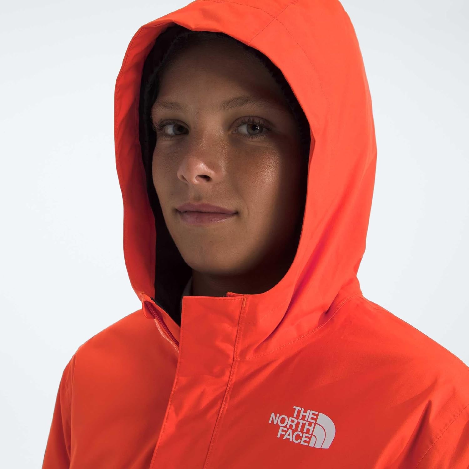 image:imageTHE NORTH FACE Boys Warm Antora Rain Jacket Waterproof Breathable Heatseeker Insulation 3piece Hood Zip PocketsLava Red