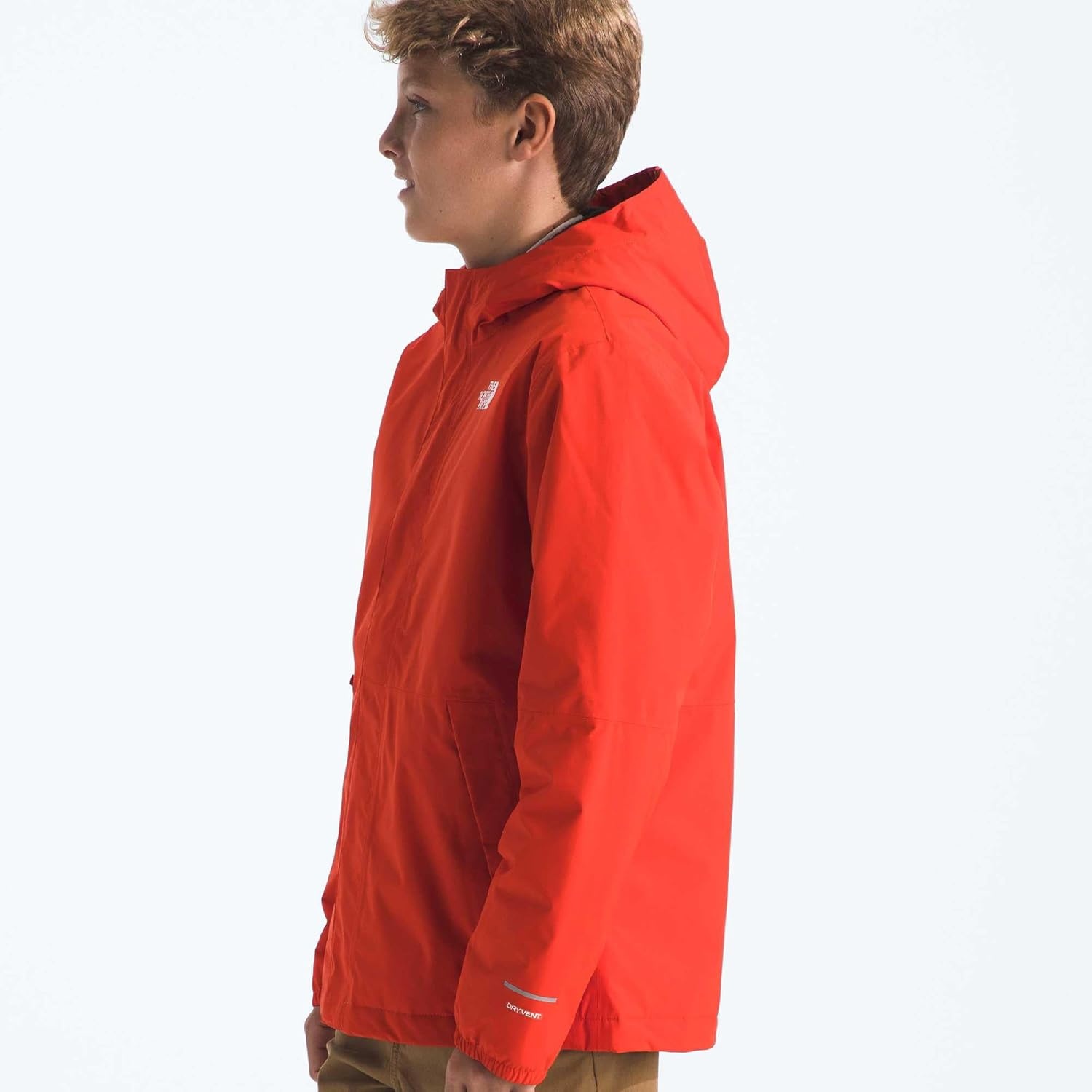 image:imageTHE NORTH FACE Boys Warm Antora Rain Jacket Waterproof Breathable Heatseeker Insulation 3piece Hood Zip PocketsLava Red