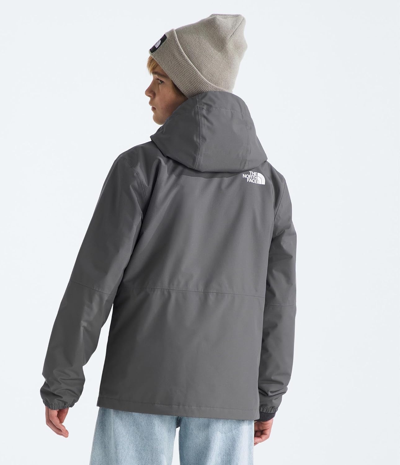 image:imageTHE NORTH FACE Boys Warm Antora Rain Jacket Waterproof Breathable Heatseeker Insulation 3piece Hood Zip PocketsSmoked Pearl