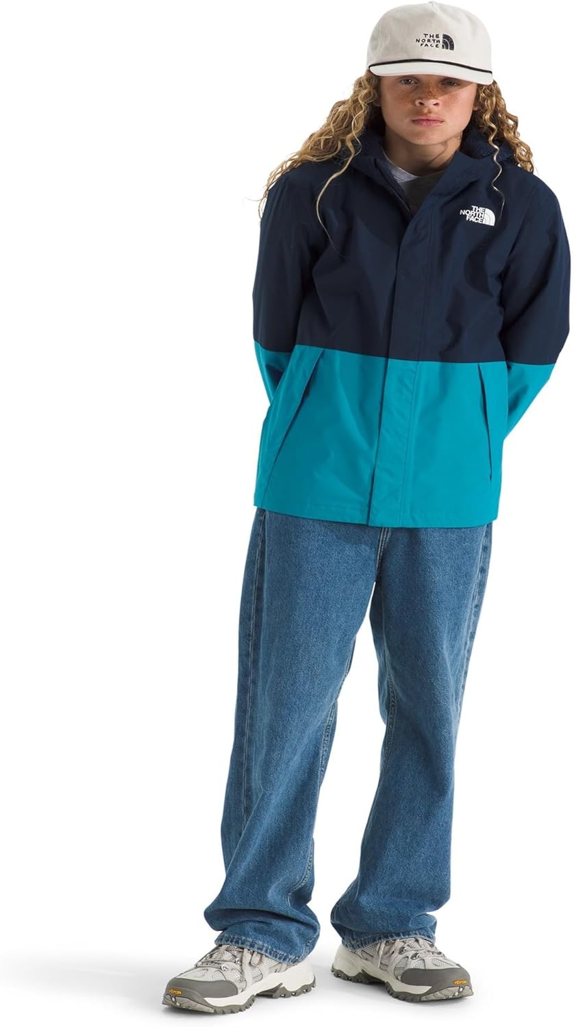 image:imageTHE NORTH FACE Boys Warm Antora Rain Jacket Waterproof Breathable Heatseeker Insulation 3piece Hood Zip PocketsSummit NavyDusk Blue