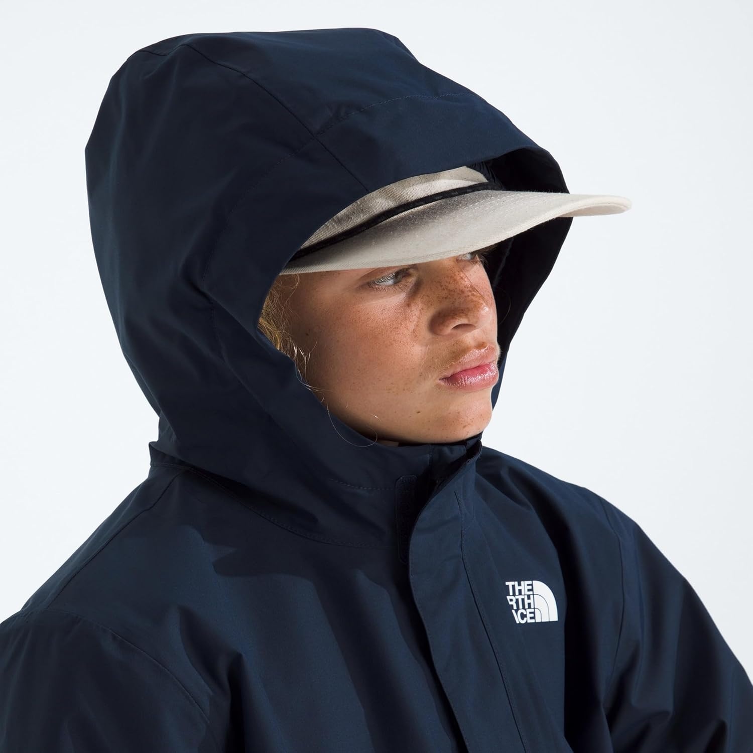 image:imageTHE NORTH FACE Boys Warm Antora Rain Jacket Waterproof Breathable Heatseeker Insulation 3piece Hood Zip PocketsSummit NavyDusk Blue