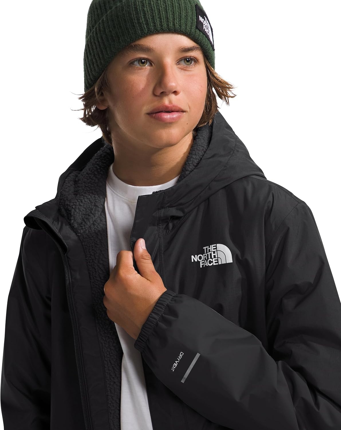 image:imageTHE NORTH FACE Boys Warm Antora Rain Jacket Waterproof Breathable Heatseeker Insulation 3piece Hood Zip PocketsTnf Black