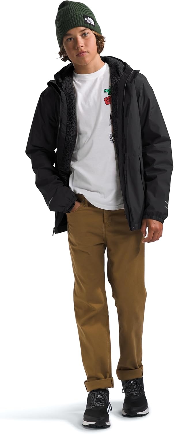 image:imageTHE NORTH FACE Boys Warm Antora Rain Jacket Waterproof Breathable Heatseeker Insulation 3piece Hood Zip PocketsTnf Black