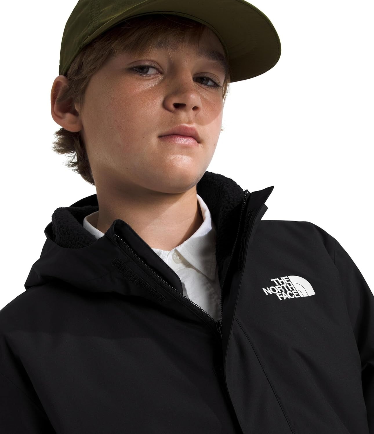 image:imageTHE NORTH FACE Boys Warm Antora Rain Jacket Waterproof Breathable Heatseeker Insulation 3piece Hood Zip PocketsTnf BlackTnf Black
