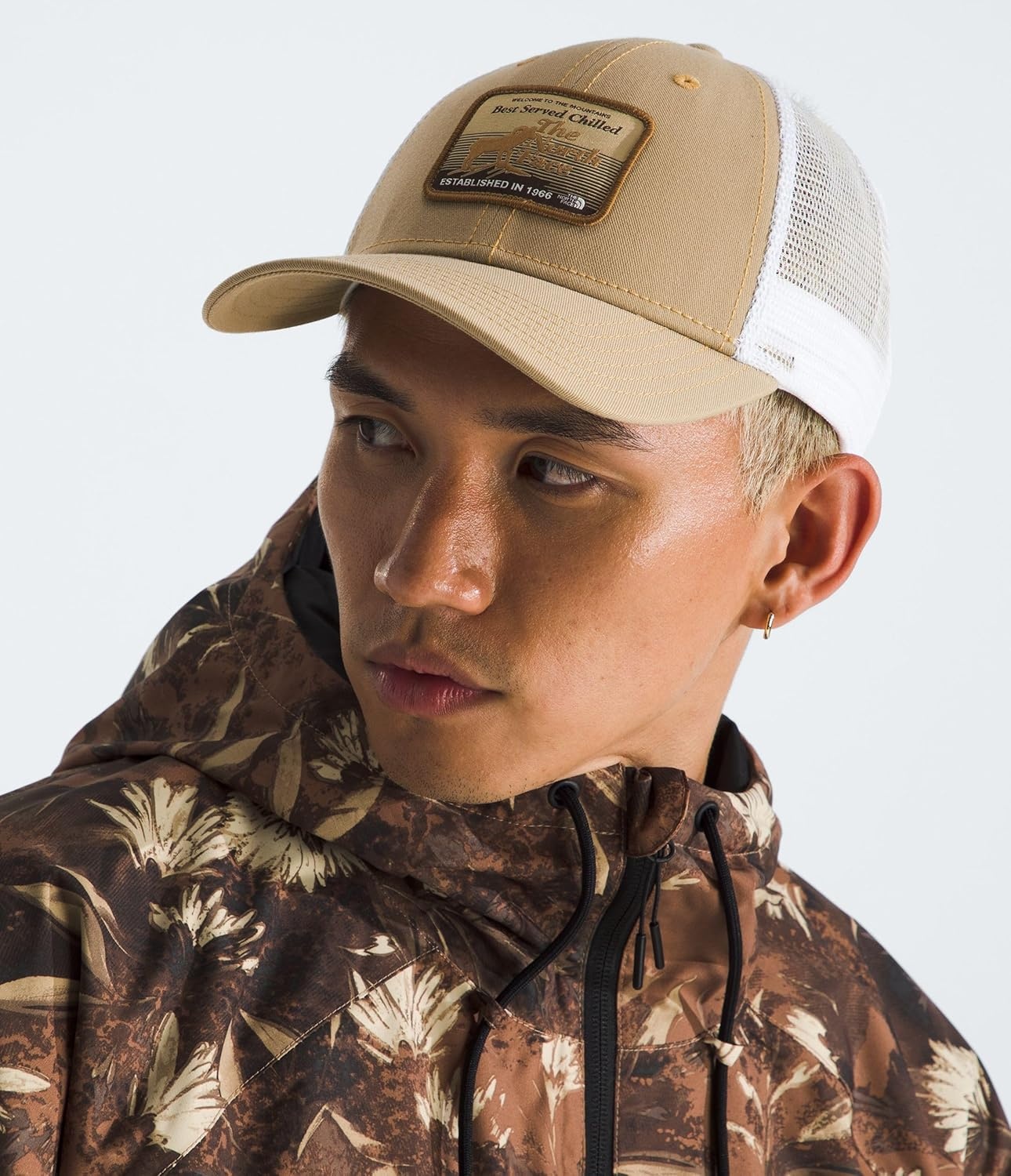 image:imageTHE NORTH FACE Graphic Mudder Trucker Snapback Baseball Cap for Men amp Women Casual Everyday Summer HatKhaki StoneBrew Patch