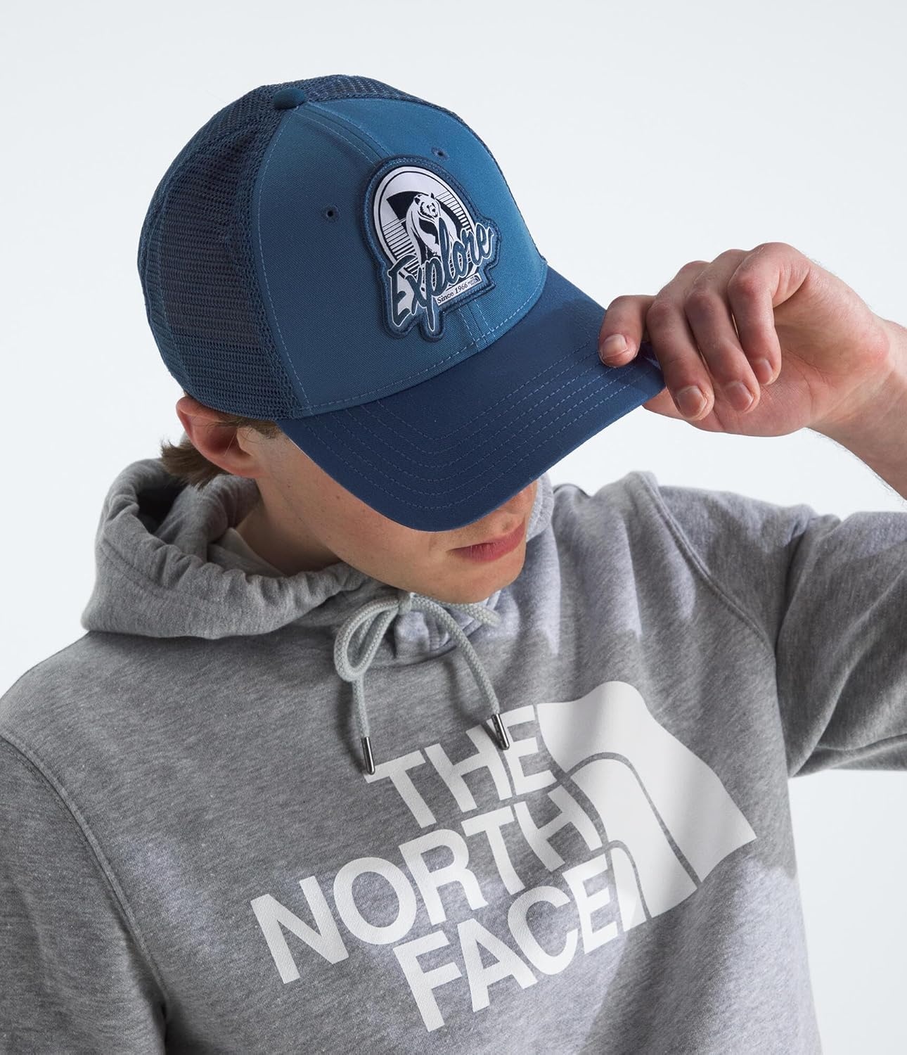 image:imageTHE NORTH FACE Graphic Mudder Trucker Snapback Baseball Cap for Men amp Women Casual Everyday Summer HatSummit NavyShady BlueBrew Patch