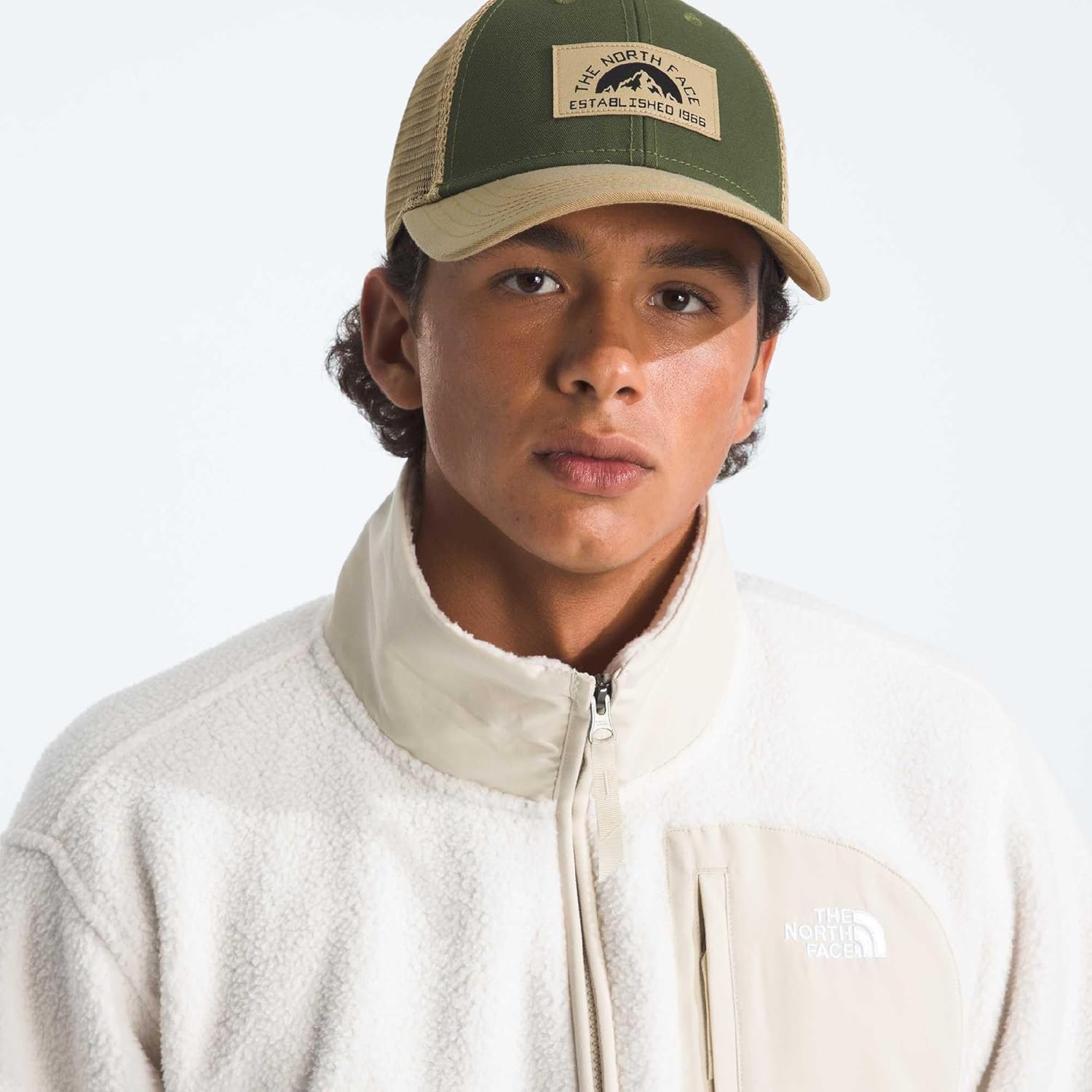 image:imageTHE NORTH FACE Graphic Mudder Trucker Snapback Baseball Cap for Men amp Women Casual Everyday Summer HatWoodland GreenKhaki StoneEst 1966 Patch