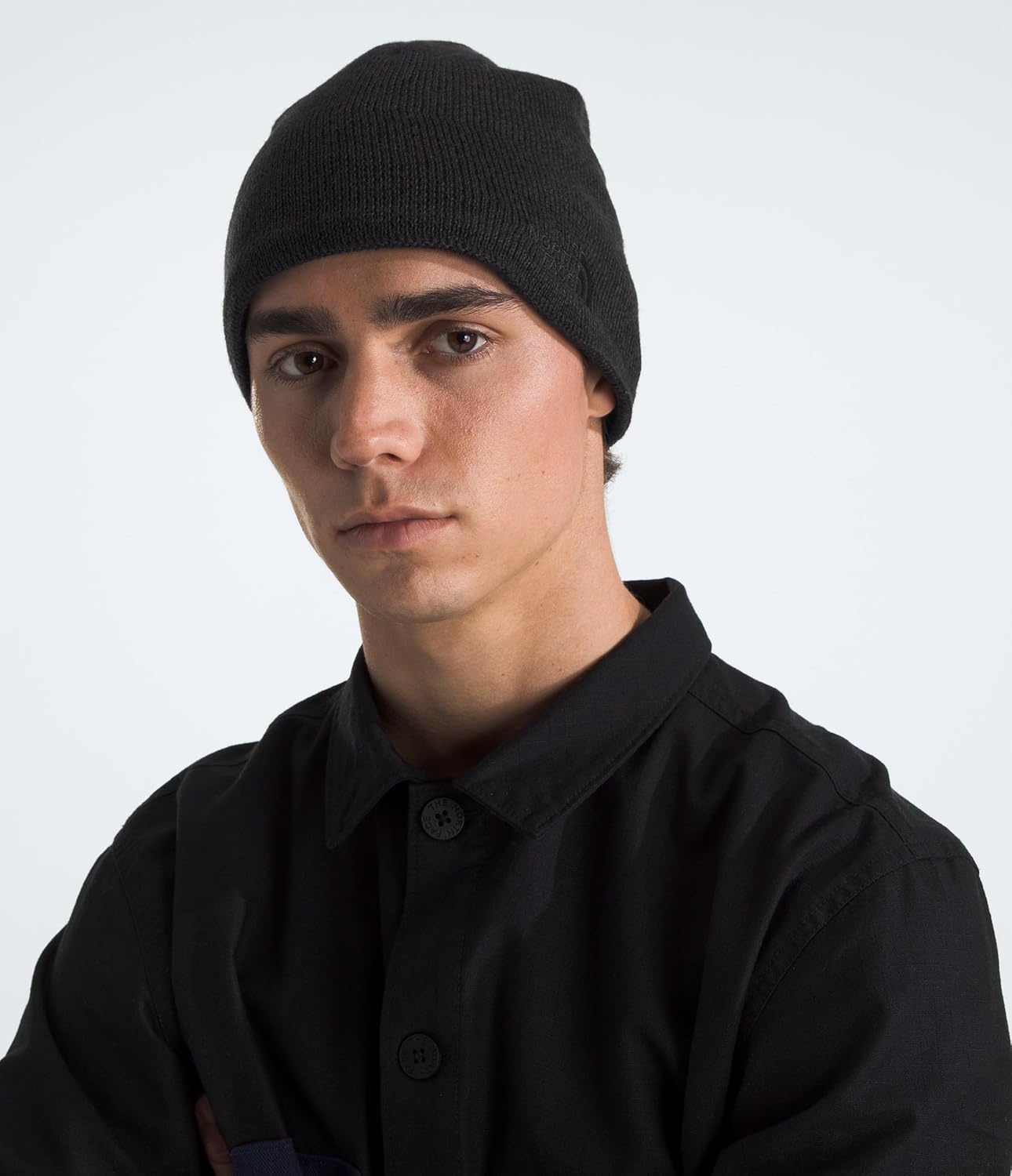 image:imageTHE NORTH FACE Jim Beanie Classic Fit Winter Hat for Men amp Women Warm Fleece Headband amp Embroidered LogoTnf Black Heather