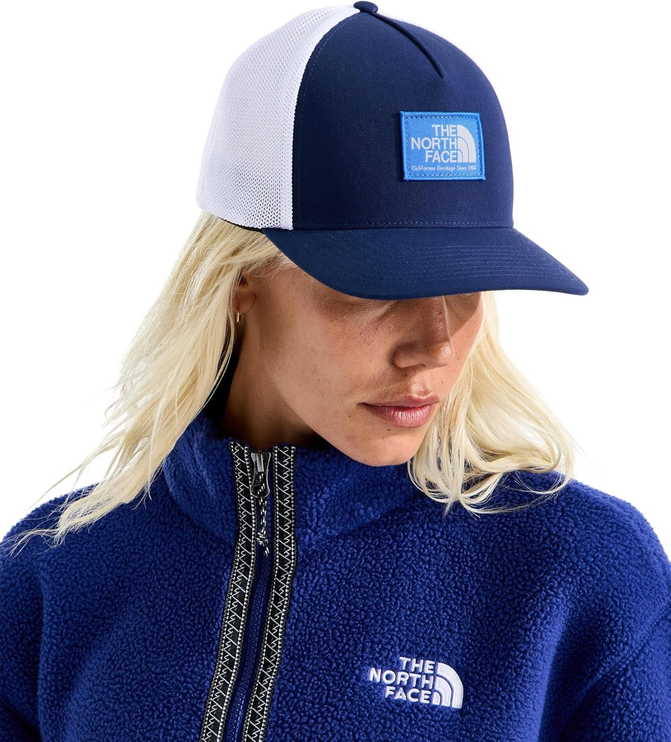image:imageTHE NORTH FACE Keep It Patched Trucker Deep Fit Snapback Hat for Men amp Women With Breathable Mesh PanelsBold BlueActive Blue