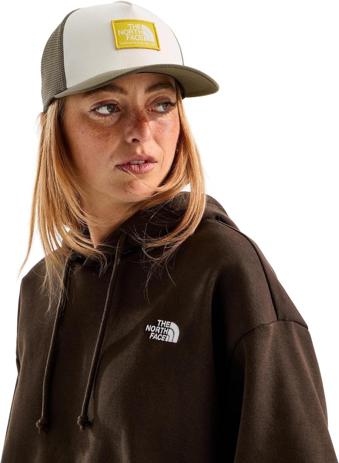 image:imageTHE NORTH FACE Keep It Patched Trucker Deep Fit Snapback Hat for Men amp Women With Breathable Mesh PanelsCaraway SeedPigment Yellow